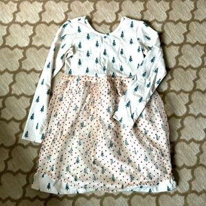 Long sleeve holiday dress with tule skirting